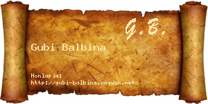 Gubi Balbina névjegykártya