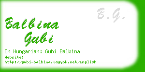 balbina gubi business card